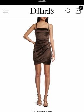 Emerald Sundae Chocolate Brown Satin Ruched Mini Dress